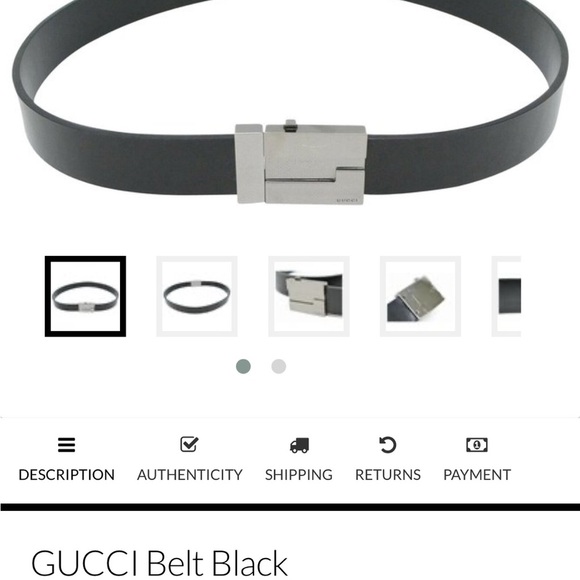 GUCCI Stainless Steel Leather Non- Adjustable Belt with Box & Dust Bag - Picture 6 of 7